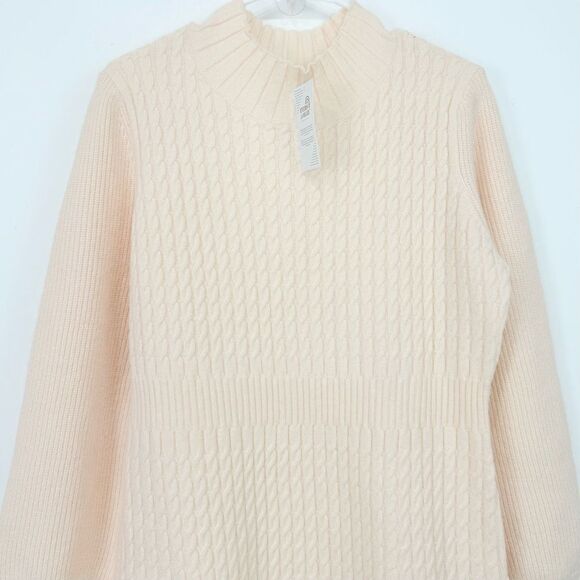 Hope Horizon Cream Cable Knit Ruffle Hem
Sweater Boutique Mini Dress - Picture 7 of 16